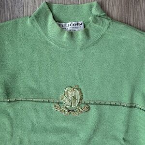 St. John Sport Essentials Vintage Knit Sweater | Made in USA | Size P
